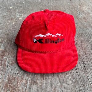 Vintage Killington Vermont Ski Corduroy Strapback Hat / Rope Trucker Style / 80s